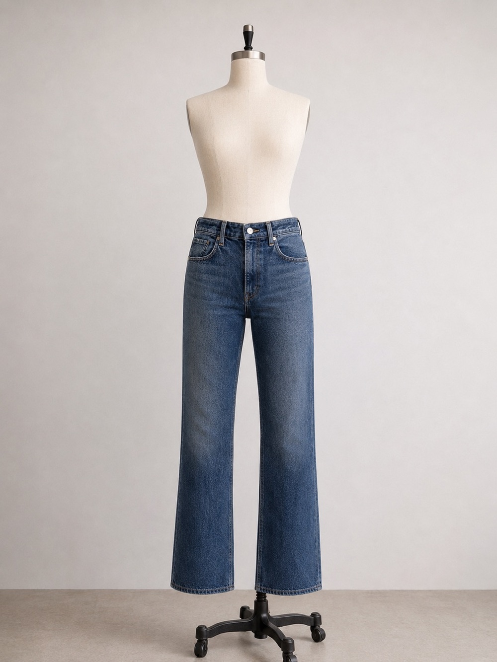 Goldsign Straight Leg High Rise Jeans 100% Cotton Denim Made In USA Size 24